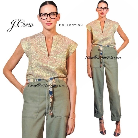 J.Crew Collection iridescent rose jacquard top *Shop@iAmWarrior - Picture 1 of 12